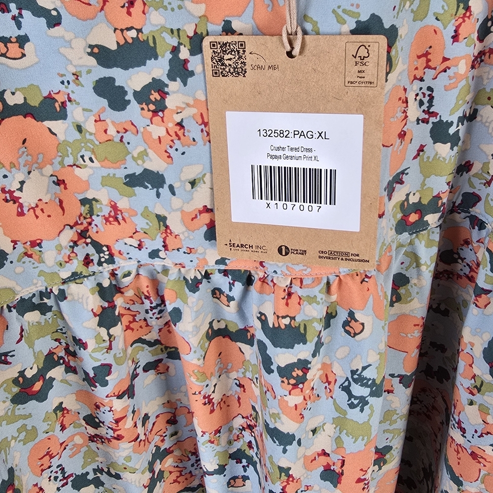 NWT Toad & Co Crusher Tiered Dress Papaya Geranium Print XL - Picture 3 of 10